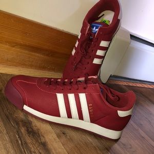 Red and white adidas Samoa
